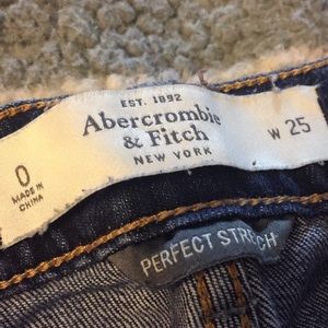 Pair of Abercrombie and Fitch size 0 ankle jeans